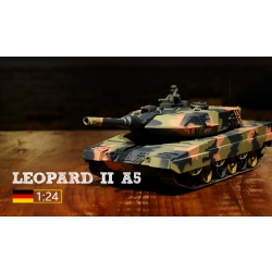 Czołg zdalnie sterowany ASG/IR/dźwięk 1:24 German Leopard II A5 RTR 2.4Ghz - Heng Long 3809